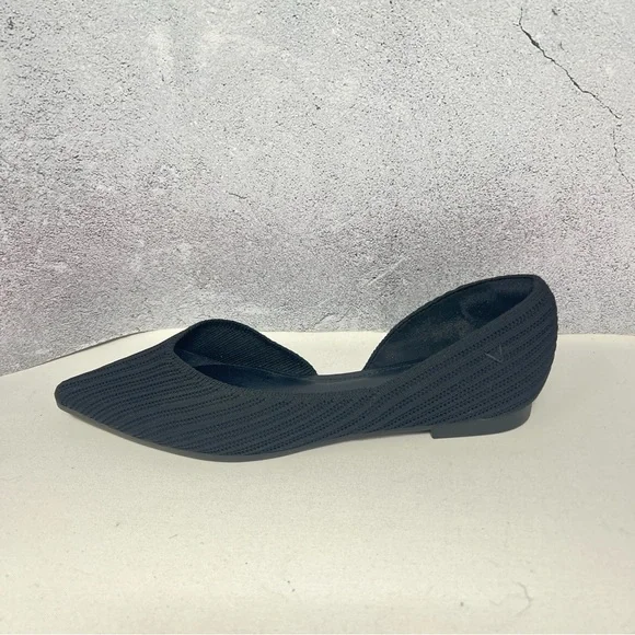 Vivaia Black Melia Pointed-Toe Striped Flat.  Size 38/US 7-7.5. - Picture 6 of 15
